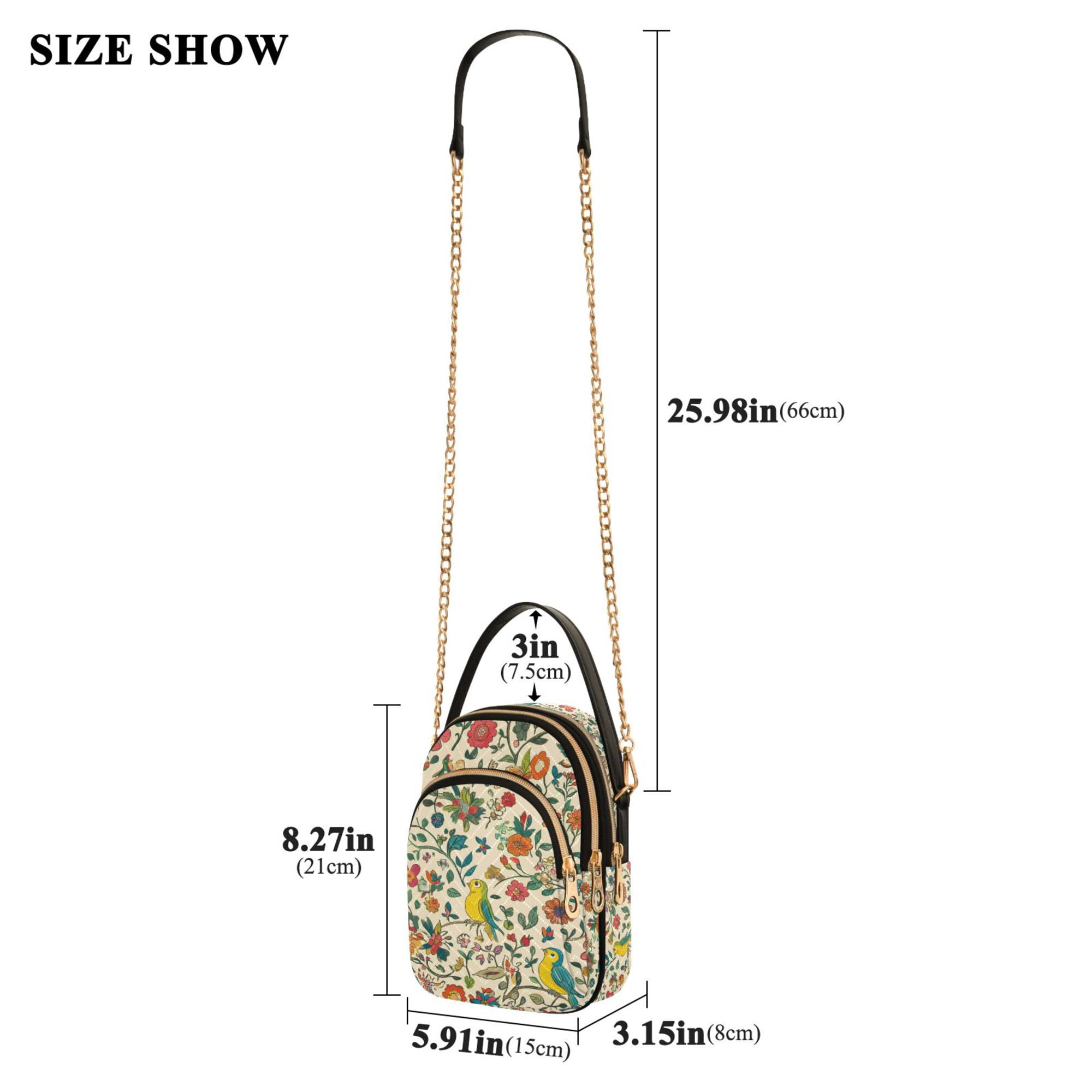 FORMRS Crossbody Bag for Women Quilted Travel Shoulder Cell Phone Purse with Chain Strap Handbag, Beige Cartoon Animals
