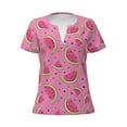 thumbnail image 2 of Uemuo Watermelon Drawing Women's Deep V-Neck Low Cut Tops - Casual Loose Fit with Stainless Steel Loop, Soft, Breathable, Perfect for Office, Travel, and Daily Wear-XX-Large, 2 of 5