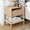 Raw Oak, variant on Nathan James Meads Wood Nightstand with Drawer, Vintage Nightstand with Seagrass Storage and Brass Handles, Light Brown