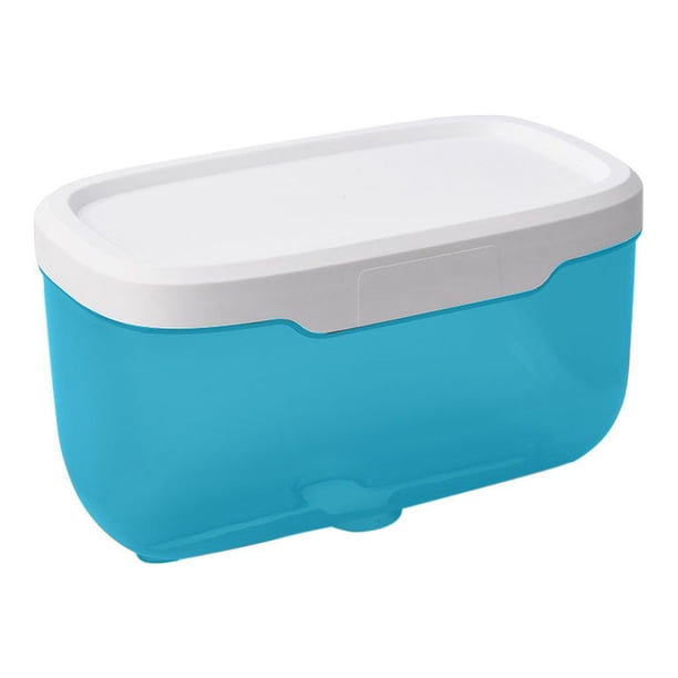 Bewildely Caja de pañuelos impermeable portarrollos de papel caja de almacenamiento de inodoro montada en la pared Juegos de accesorios de baño azul