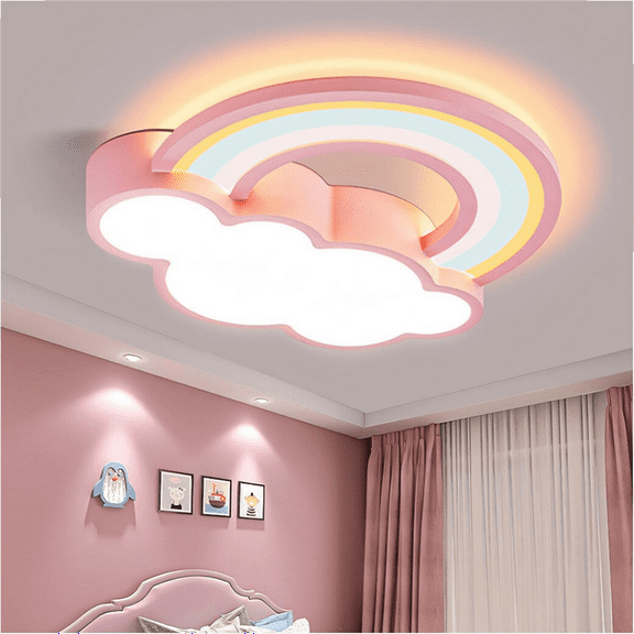 LUVODI Modern Ceiling Light Cloud Dimmable LED Chandelier Pendant Lamp For Kids Bedroom, Pink