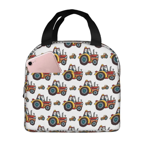 Balery Cartoon Tractor Bolsa de Almuerzo Aislada – Caja de Almuerzo con Papel de Aluminio Grueso, Mantiene la Comida Fresca por 4 Horas