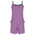 thumbnail image 5 of Ohufall 2 Piece Pajama Sets for Women Comfort Sleepwear Sexy Dot Printed Sleeveless Spaghetti Strap Tops And Shorts Summer Pajamas Loungewear, 5 of 5