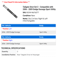 thumbnail image 2 of Tailgate Strut Set 2 - Compatible with 2006 - 2009 Dodge Durango Sport Utility 2007 2008, 2 of 2