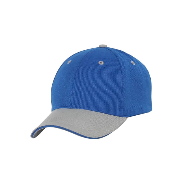 Casquette de Baseball Ajustable Bicolore, Bleu Gris