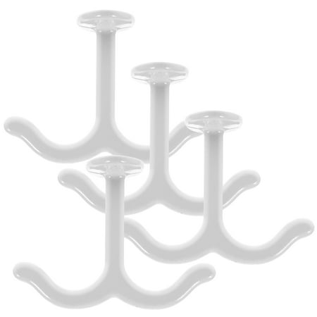 

4pc Metal Hooks Double Prong Closet Ceiling Hooks Multifunction Hanging Hangers for Coat Towel