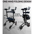 thumbnail image 3 of Bangeran BreezeStride Extérieur Roulant Walkers pour Aînés avec Siège, Roues de Pneu Non Pneumatique de 8”, Conception Pliable Compacte pour Aînés Upright, Rollator Foncé, Gris, 3 of 7