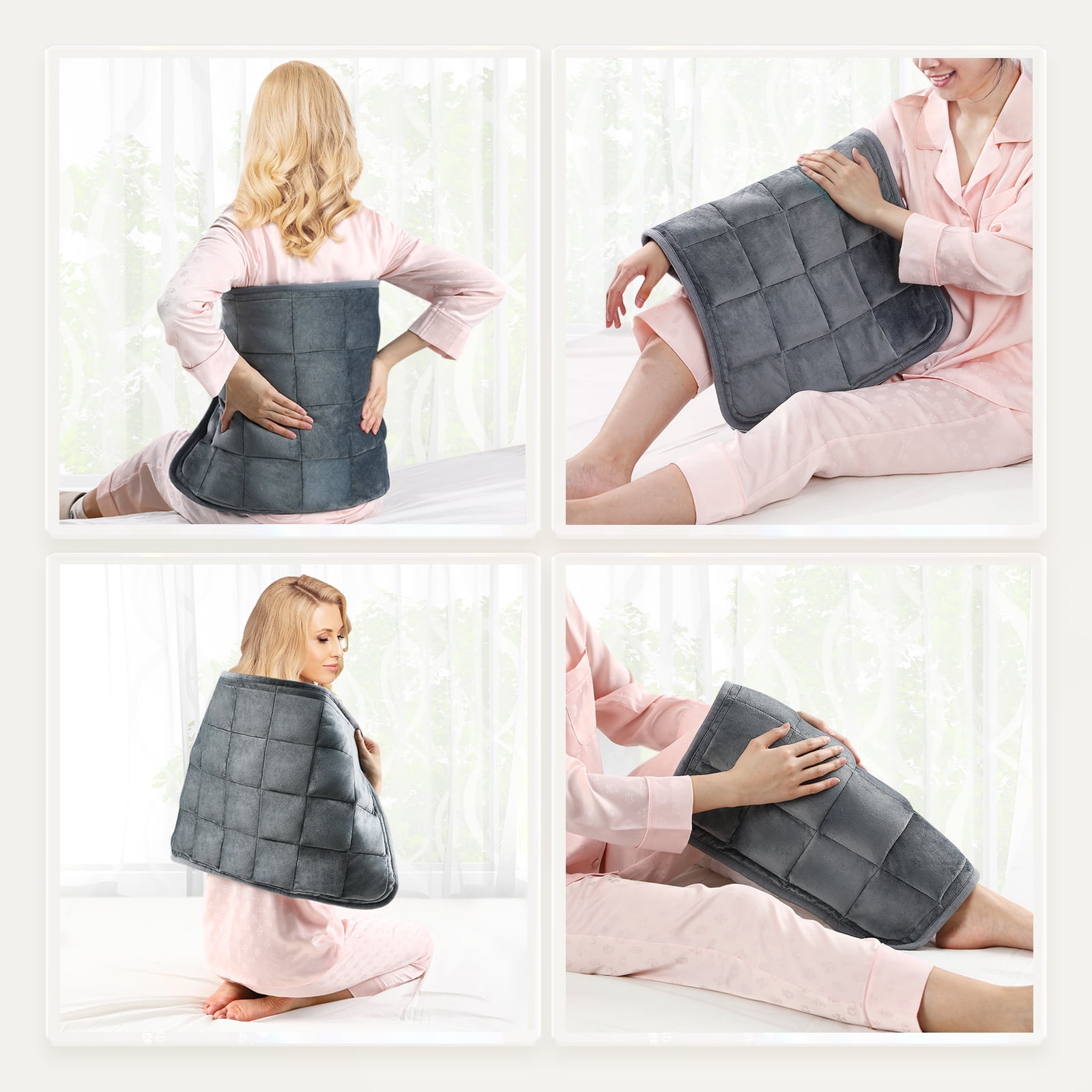 Weighted Heating Pad 33''x 17" XXXL Electric Heating Pad for Back Fatigue Relief, 5LBS with 6 Heat Settings 2H Auto-Off Heat Pad for Shoulder Arms Legs Cramps Washable