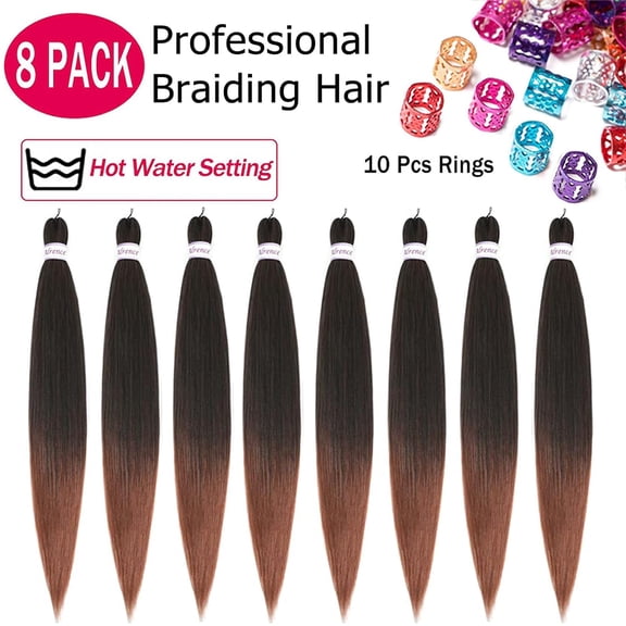 WEIF-Pre Stretched Braiding Hair Long Braid 30 Inch 8 Packs Professional Braiding Hair Extensions Synthetic Crochet Twist Braids (30 Inch,T1B/30)