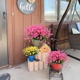 thumbnail image 5 of 5 Bundles Artificial Flowers, Fake Artificial Greenery UV Resistant No Fade Faux Plastic Plants for Wedding Bridle Bouquet Indoor Outdoor Home Garden Kitchen Office Table Vase (Rose Red), 5 of 7
