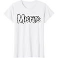thumbnail image 1 of Misfits – Logo Noir sur T-Shirt Blanc Décontracté Col Rond T-Shirt Mode Été Hauts, 1 of 2