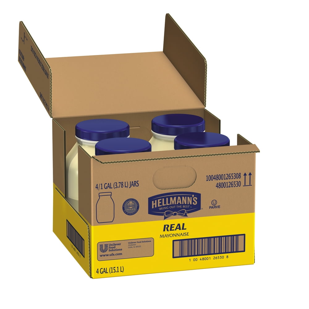 4 PACKS Hellmanns Real Mayonnaise, 1 Gallon