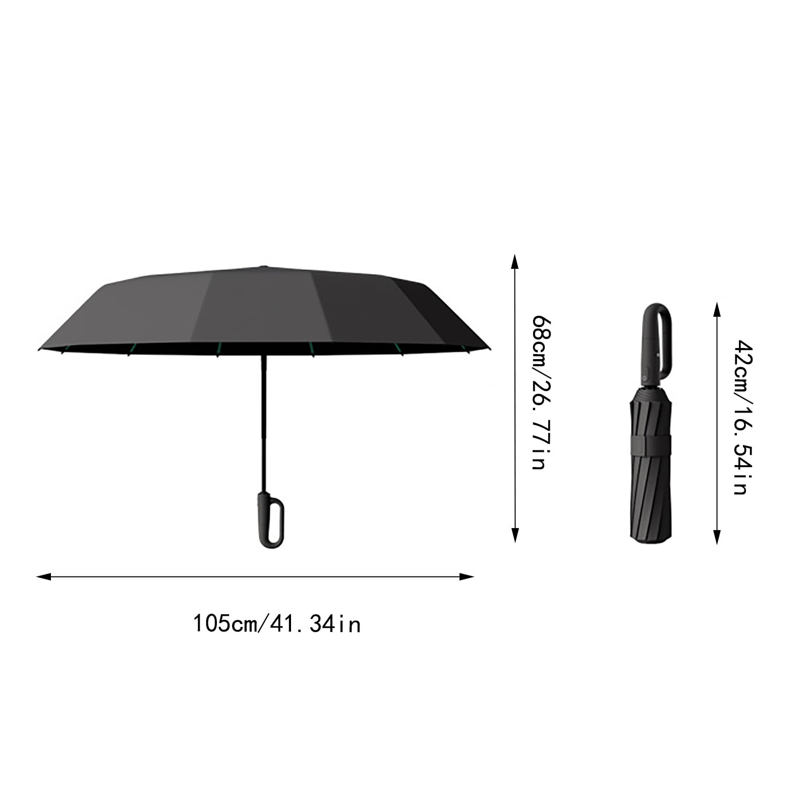 Umbrella Product for Rain and Sun with Ring Buckle Reflective Stripe Windproof Inverted Design Auto Open Foldable Travel Umbrella for All Seasons