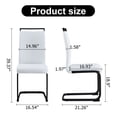 thumbnail image 3 of 5 PCS Table and Chair Set, Rectangular Sining Table with 0.4 "Tempered Glass Tabletop and Black MDF Trapezoidal Support, 4 White PU Leather High Backrest Side Chair with C-Shaped Metal Legs, 3 of 7
