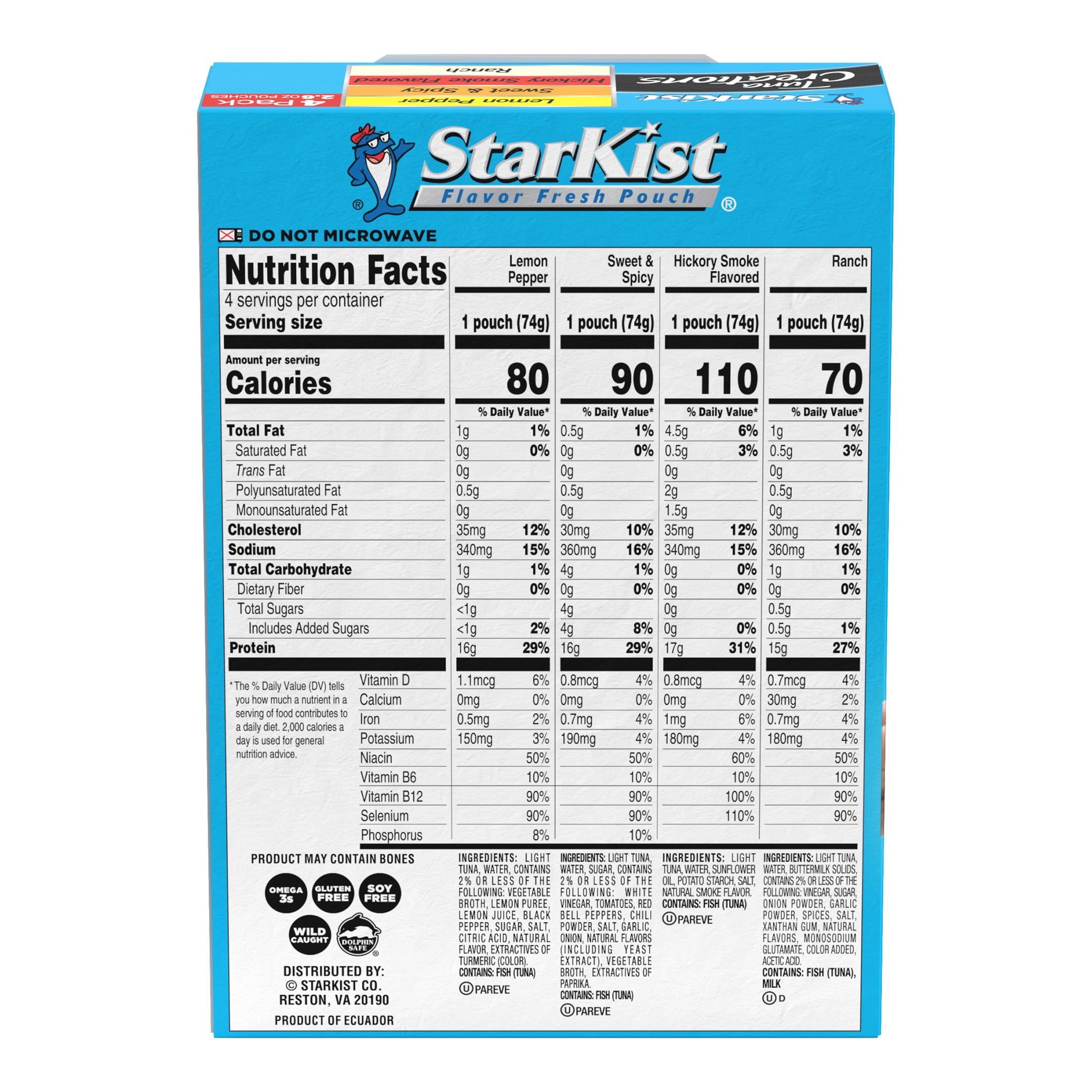 StarKist Tuna Creations® Variety Pack - 2.6 oz Pouch (4-Pack)