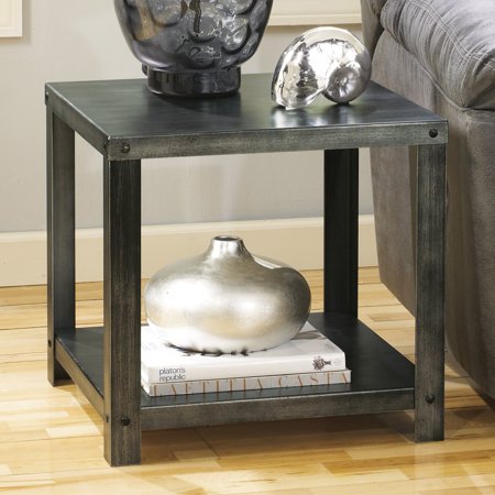 UPC 024052227123 product image for Ashley Hattney Metal Square End Table in Gray | upcitemdb.com