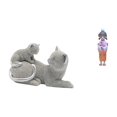 thumbnail image 1 of Escultura de gato, adorno de mesa, estatua de resina, artesanía, figura decorativa, animal, kabuki, kimono japonés, muñeca geisha para dormitorio, sal, 1 of 8