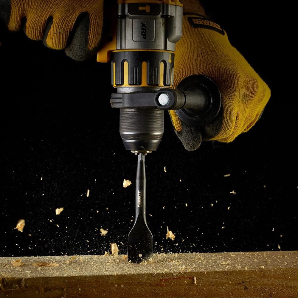 Dewalt DW1572 Heavy Duty Wood Boring Spade Bit, 3/8in Dia x 6in , Carbon Steel, 4-3/4in Flute