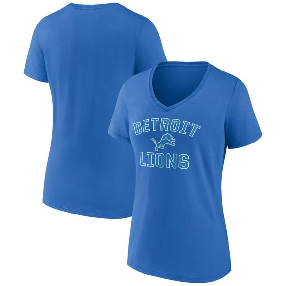 Women's Blue Detroit Lions Victory Arch Team V-Neck T-Shirt