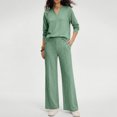 thumbnail image 4 of Womens 2 Piece Outfits V Neck Long Sleeve Sweatshirts & Casual Pocket Pants Sets Business Outdoor Running Outfits 2XL, 4 of 5