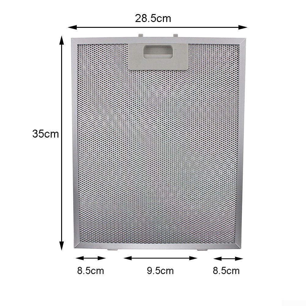 Silver Range Hood Filter Metal Mesh Extraction Ventilation Filter 350 X 285 X 9mm, 5 Layers Of Aluminized Grease, Better Filtering, Necessary For Kitchen