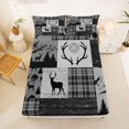 thumbnail image 5 of Manfei Dark Plaid Queen Sheets,Rustic Wood Mountain Queen Sheet Sets,Gray,4pcs,1 Flat Sheet, 1 Fitted Sheet and 2 Pillowcases, 5 of 6