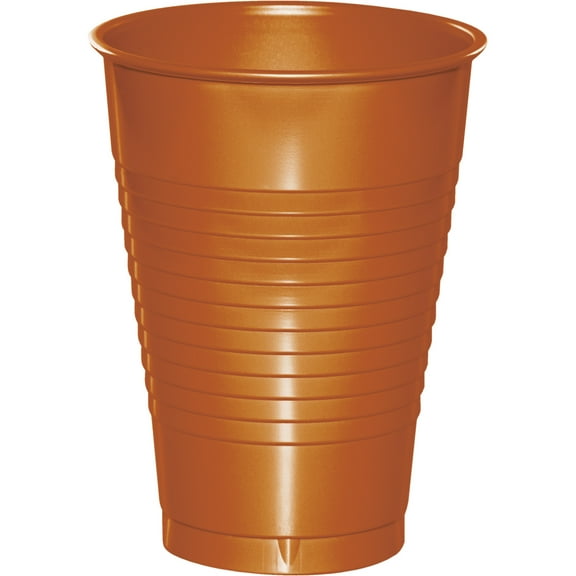 Pumpkin Spice Orange 12 oz Plastic Cups for 20 Guests
