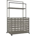 thumbnail image 2 of Outsunny Rattan Pool Float Storage Organizer, Wheeled Pool Caddy with Basket Shelf Towel Bars, Mixed-Gray, 2 of 9
