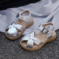 thumbnail image 5 of LIUJUNSHOP Toddler Girls Sandals Little Girls Kids Summer Shoes Toddler Sandals Silver 11.5-12 Years, 5 of 9