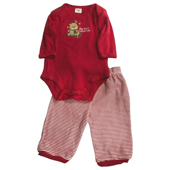 Baby Essentials Infant Boys & Girls Red 1st Christmas Reindeer Outfit 0-3m