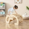 thumbnail image 4 of Costway 2-in-1 Rocking Horse Arch for Kids with Rocker Arch Climber Comfortable Backrest Natural, 4 of 10