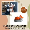 thumbnail image 4 of sweethay Escultura de zorros sentados, Simple y hermosa, para una amplia aplicación, manualidades de papel 3D, modelo DIY, juguetes de papel cartulina zorro dormido, 4 of 6