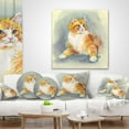 thumbnail image 4 of Designart Hand Drawn Watercolor Cat - Animal Throw Pillow - 12x20, 4 of 5