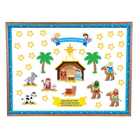 Nativity Bulletin Board Set, Educational, Christmas, 150 Pieces