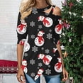 thumbnail image 2 of IROINNID Christmas Sweatshirts for Women One-shoulder Sexy Holiday Shirts Printed Women's Long Sleeve Casual Trendy Tops,Red, 2 of 5