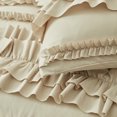 thumbnail image 5 of EvJk 7-Piece Camel Comforter Set - Delicate Butterfly Ruched Design , Queen Size in a Bag, 5 of 8