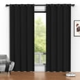 thumbnail image 1 of Blackout Cortinas, Juego de Cortinas Negras de 52 x 84 Pulgadas con 2 Paneles, Cortinas Térmicas Aislantes Que Oscurecen la Habitación para el Recámara, Protección de Privacidad, 1 of 8