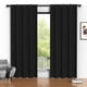 thumbnail image 1 of Blackout Cortinas, Juego de Cortinas Negras de 52 x 84 Pulgadas con 2 Paneles, Cortinas Térmicas Aislantes Que Oscurecen la Habitación para el Recámara, Protección de Privacidad, 1 of 8