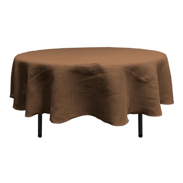 LA Linen TCBurlap90R-Brown Nappe en Toile de Jute Naturelle Teintée Ronde&44; Marron - 90 Po.