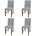 thumbnail image 1 of Linen Store Luxurious Damask Dining Chair Cover, Form Fitting Soft Parson Chair Slipcover, Grey, Set of 4, 1 of 5