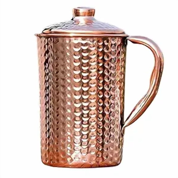 Pure Copper Water Jug Hammered for Ayurveda Health Benefit Dispensers 1.5 L