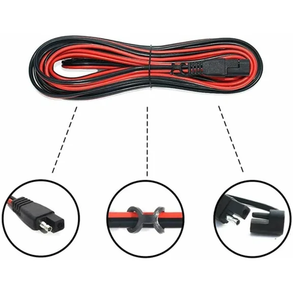 3.3Ft Sae To Sae Extension Cable 16Awg 2 Pin Quick Disconnect Wire Harness Cord