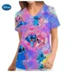 thumbnail image 2 of Uniformes médicos de enfermera con estampado de Mickey Mouse de Disney, cuello en V, manga corta, bolsillo, ropa de trabajo, uniformes médicos, accesorios, 2 of 5