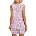 thumbnail image 4 of DreamFish Women's Summer Sleeveless Tank and Shorts Pajama Set with Pockets, 4 of 6