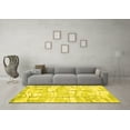 thumbnail image 3 of Ahgly Company Machine Washable Indoor Square Abstract Yellow Contemporary Area Rugs, 3' Square, 3 of 4