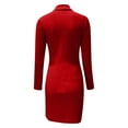 thumbnail image 4 of Sentmoon Casual Womens Dresses Long Sleeve Fall Dresses for Women 2024 Slim Bodycon Solid Color Short Dresses,OverSized Trendy Women Clothing Red M, 4 of 4