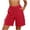 Red, variant on hoksml Women Waffle Knit Cargo Shorts with Pockets, Elastic Waist Drawstring Casual Summer Shorts