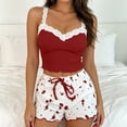 thumbnail image 5 of Jamicy Camisole Pajamas for Women Cami Crop Top with Short Lounge Two-Piece Set Home Wear Cute Pajama Sets for Women, 5 of 9