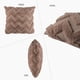 thumbnail image 4 of Funda decorativa de cojín gris marrón de 18x18 pulgadas - Terciopelo peludo suave con patrón de bordado para sofá cama, 4 of 7