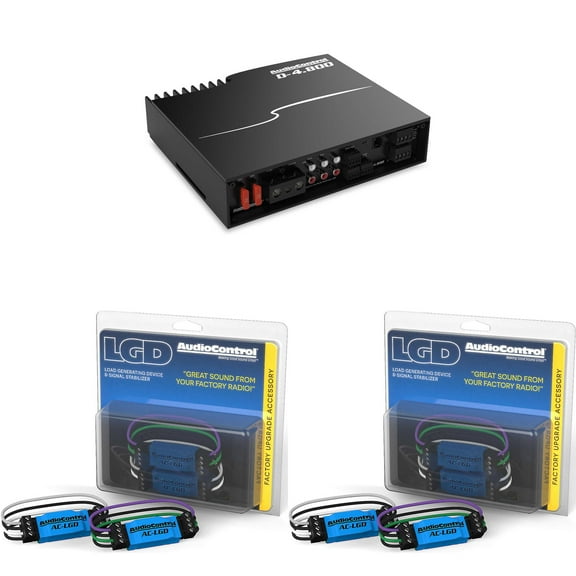 AudioControl D-4.800 High-Power 4 Channel DSP Matrix Amplifier with Accubass with 2 Pairs AudioControl AC-LGD Load generating device